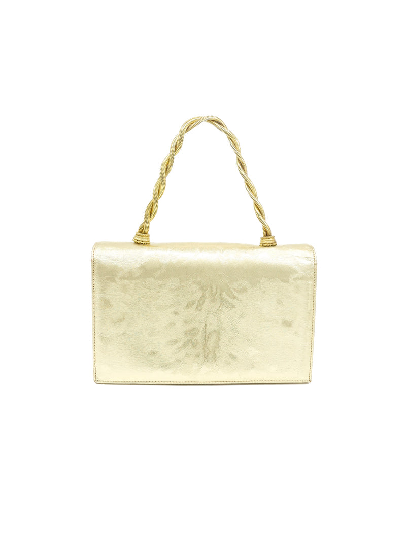 1960's Metallic Gold Top Handle Bag Accessory arcadeshops.com