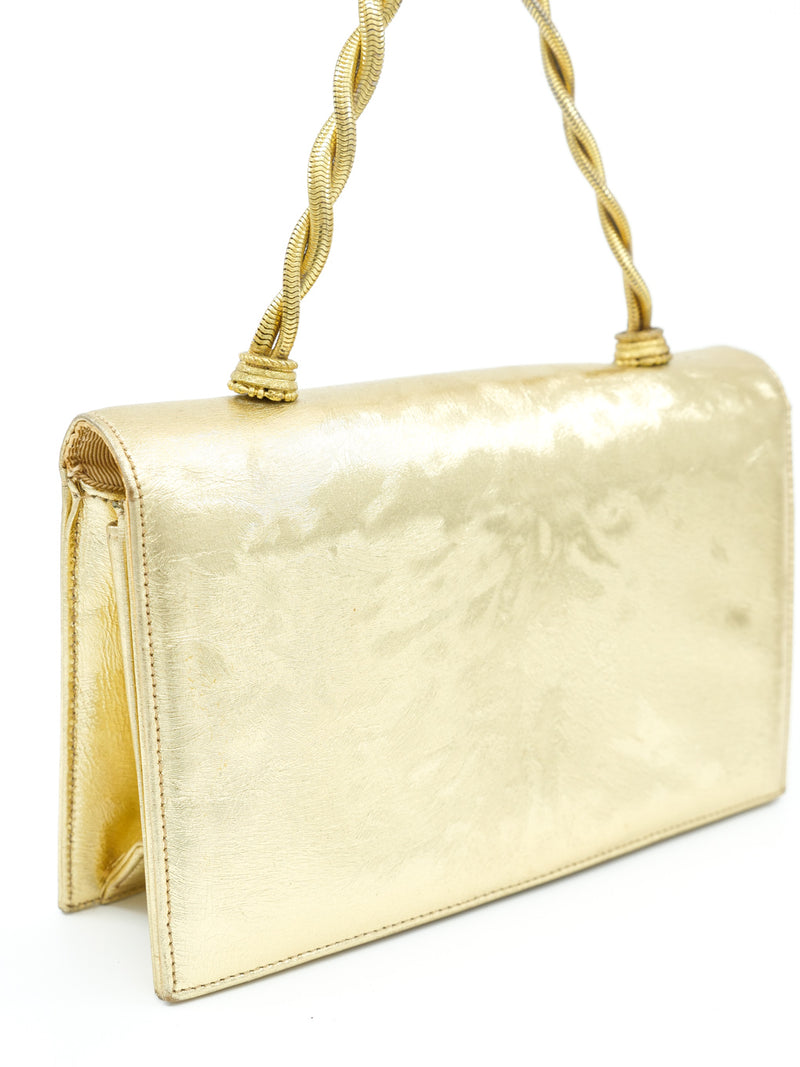 1960's Metallic Gold Top Handle Bag Accessory arcadeshops.com