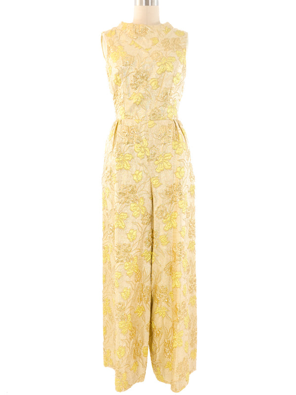 1960's Metallic Brocade Jumpsuit Jumpsuit arcadeshops.com