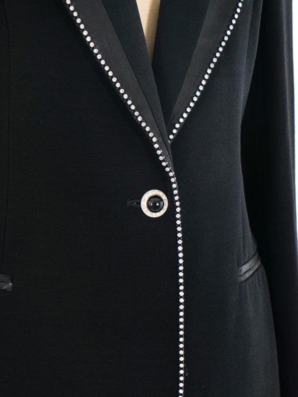 Claude Montana Black Rhinestone Trimmed Blazer Jacket arcadeshops.com