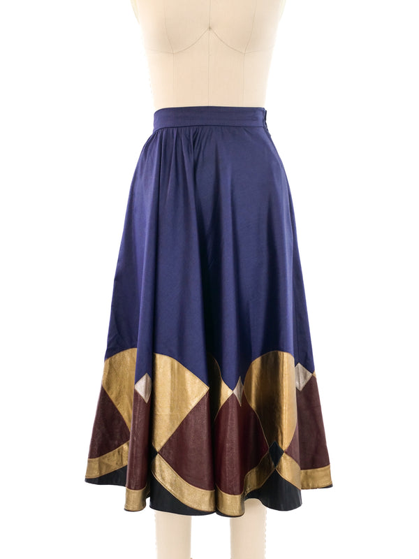 Leather Applique Circle Skirt Bottom arcadeshops.com