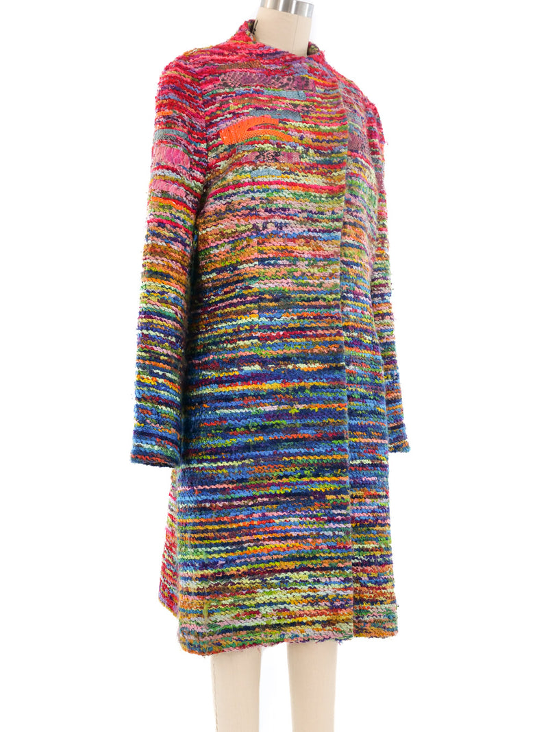 Christian Lacroix Snakeskin Trimmed Rainbow Tweed Coat Outerwear arcadeshops.com