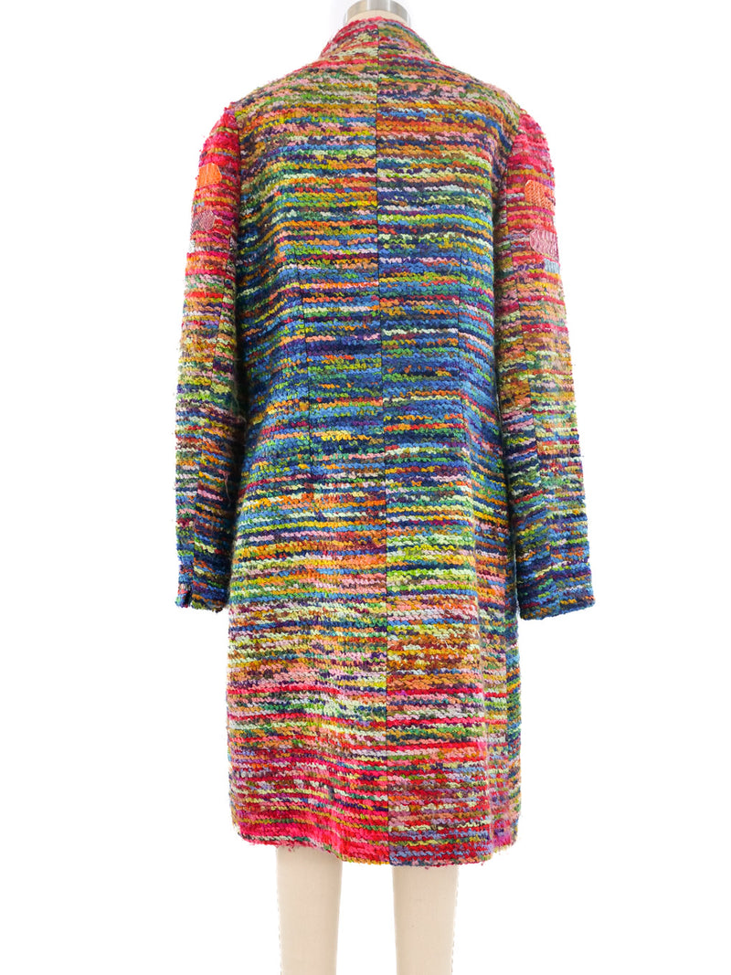 Christian Lacroix Snakeskin Trimmed Rainbow Tweed Coat Outerwear arcadeshops.com