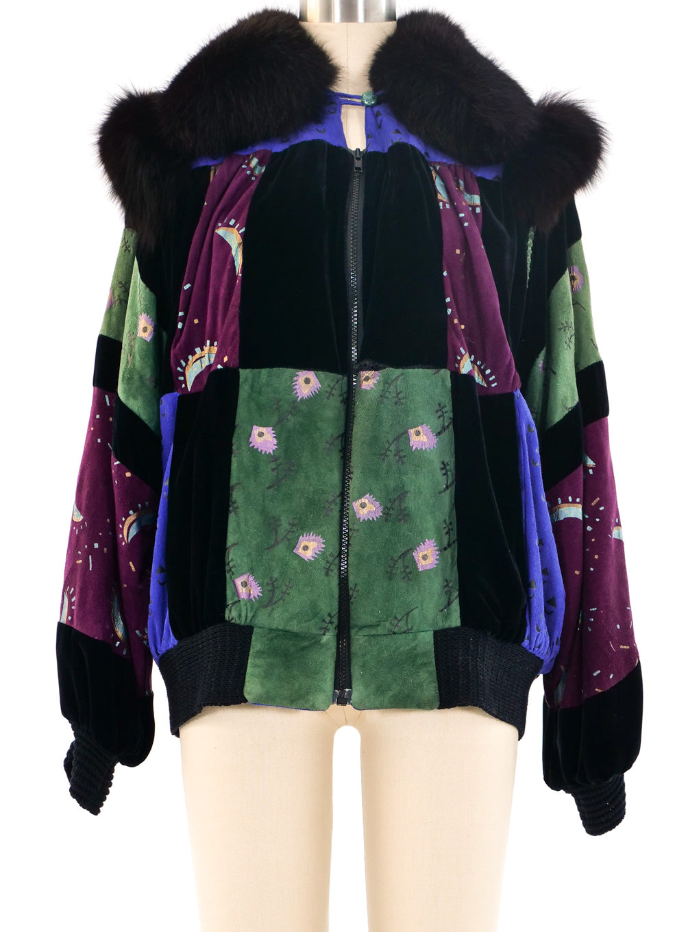 Patchwork Suede and Velvet Jacket
