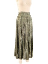 Gold Metallic Pleated Maxi Skirt Bottom arcadeshops.com