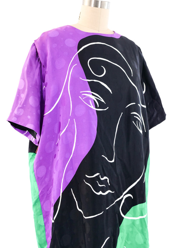 Face Printed Silk Dress Dress arcadeshops.com