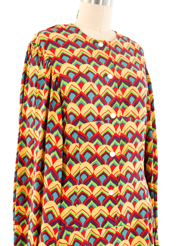 Thea Porter Abstract Printed Silk Dress Dress arcadeshops.com