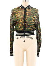 Jean Paul Gaultier Camo Cropped Mesh Jacket Jacket arcadeshops.com