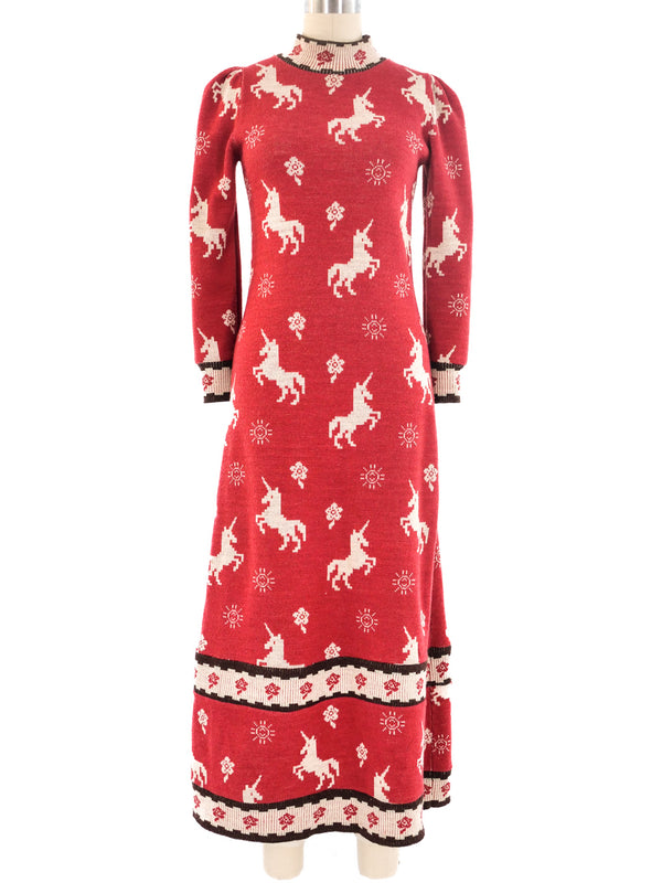 1970's Unicorn Sweater Dress Dress arcadeshops.com