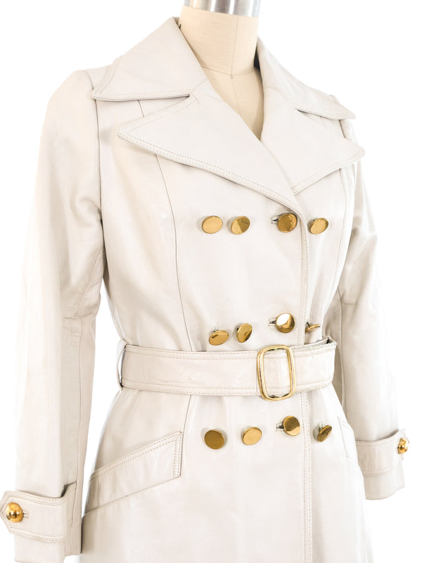 1970's Button Accented Leather Jacket Jacket arcadeshops.com