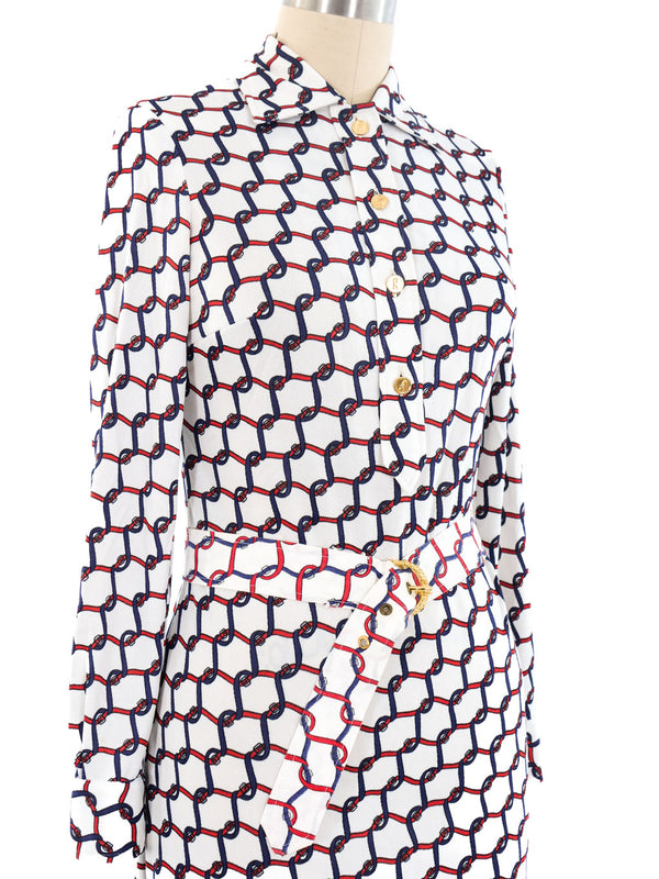 Roberta di Camerino Chain Print Jersey Dress Dress arcadeshops.com