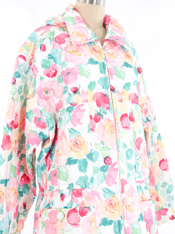 Chanel Floral Printed Quilted Parka Outerwear arcadeshops.com