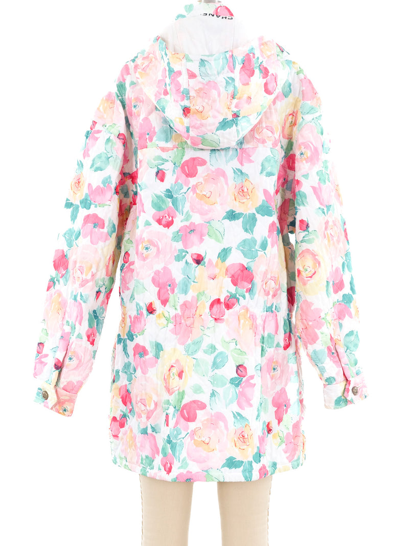 Chanel Floral Printed Quilted Parka Outerwear arcadeshops.com