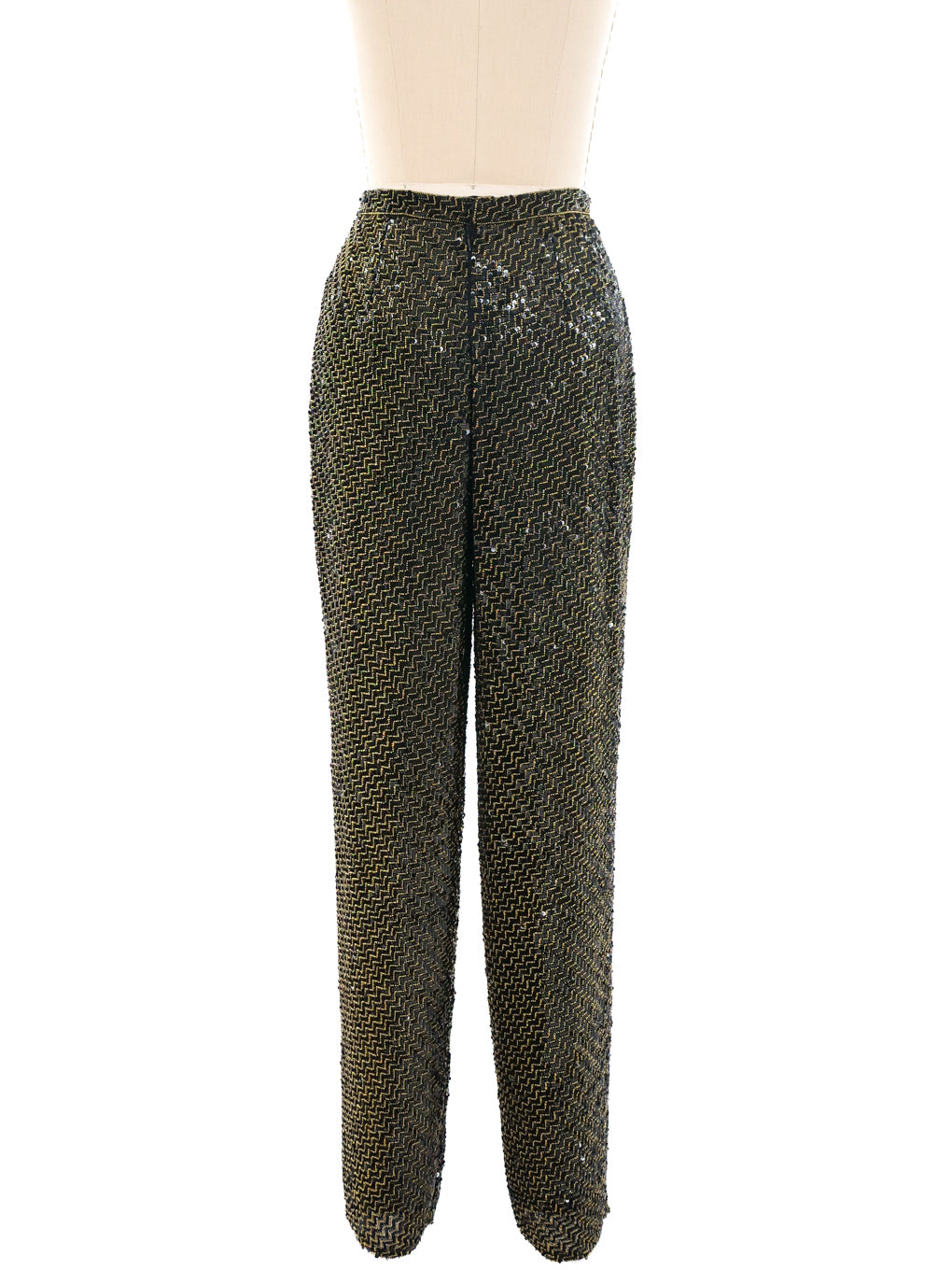 Champagne Gold Sequin Wide Leg Trousers