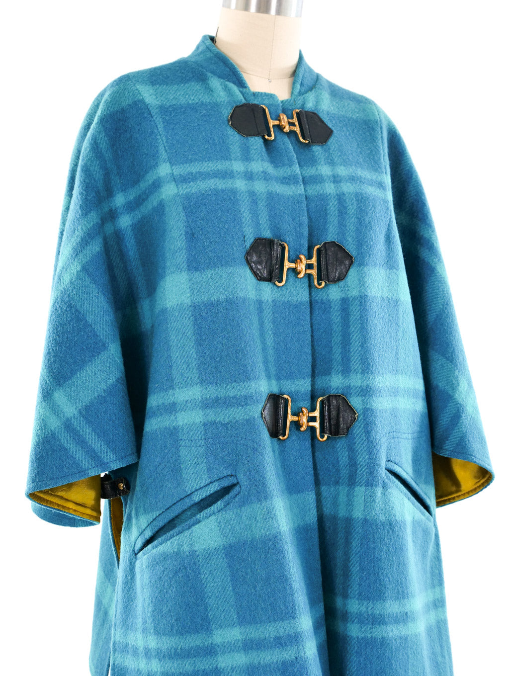 Blue plaid hot sale wool coat