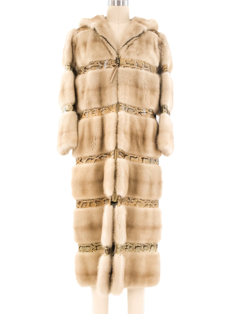 Python and Fur Banded Maxi Coat Outerwear arcadeshops.com
