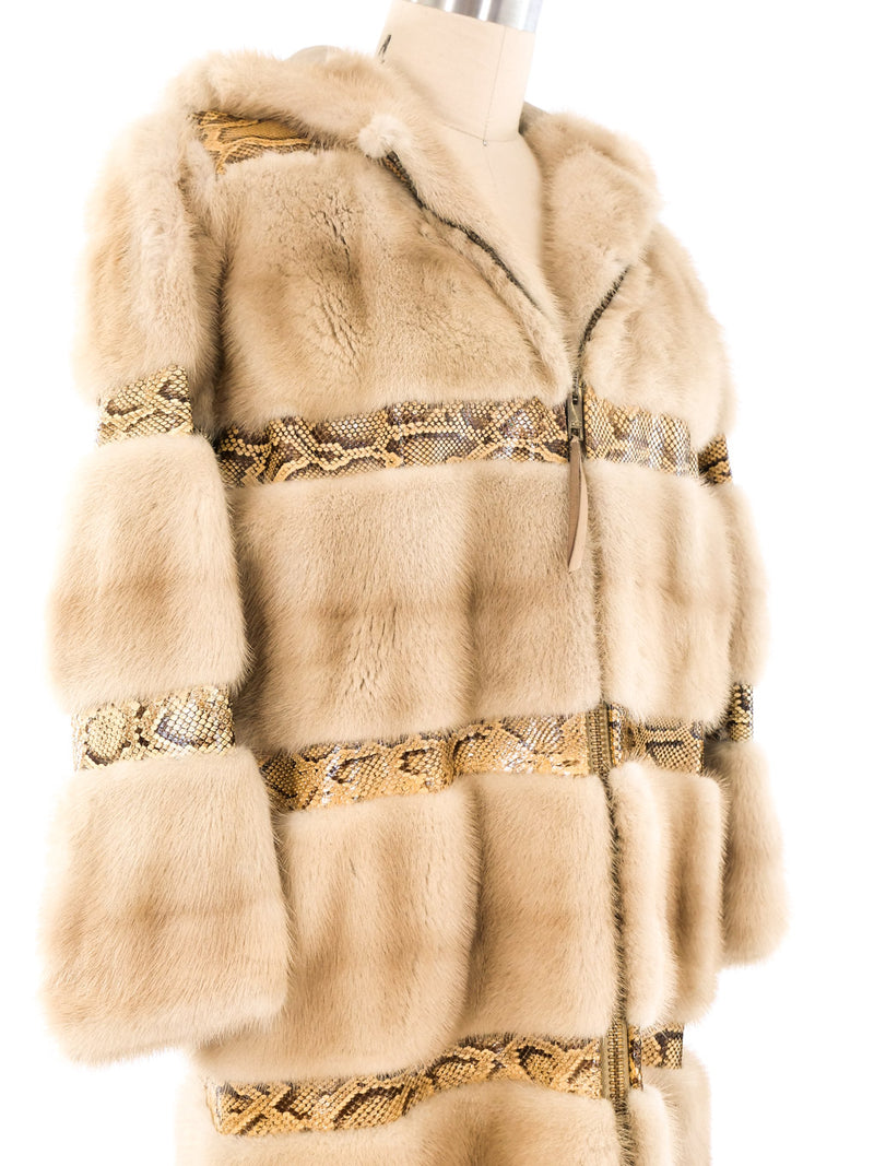 Python and Fur Banded Maxi Coat Outerwear arcadeshops.com