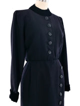 Yves Saint Laurent Velvet Trimmed Coat Dress Dress arcadeshops.com