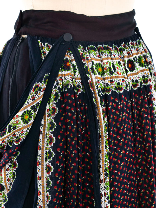 Dolce and Gabbana Tiered Floral Printed Skirt Bottom arcadeshops.com