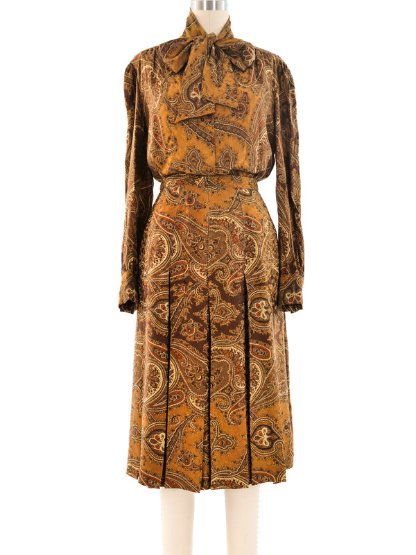 Adolfo Paisley Printed Silk Ensemble Suit arcadeshops.com