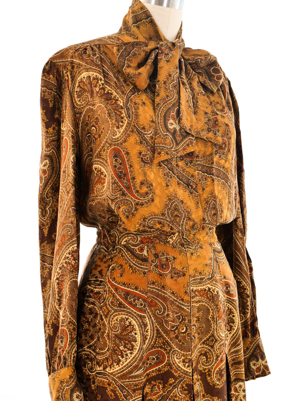 Adolfo Paisley Printed Silk Ensemble Suit arcadeshops.com