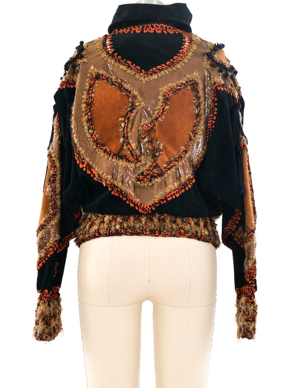 Patchwork Suede Bomber Jacket Jacket arcadeshops.com