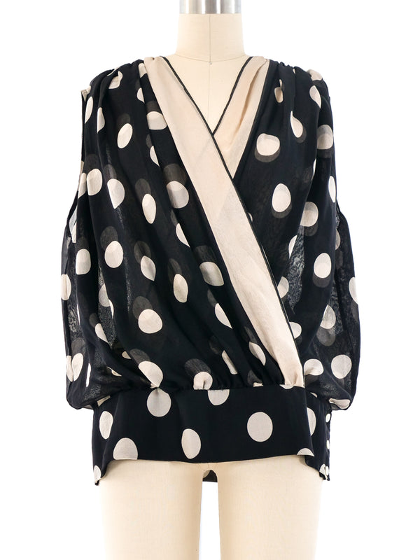 Gianfranco Ferre Polka Dot Silk Blouse Top arcadeshops.com