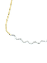 14K White and Yellow Gold Diamond Link Chain Collar FINE JEWELRY arcadeshops.com
