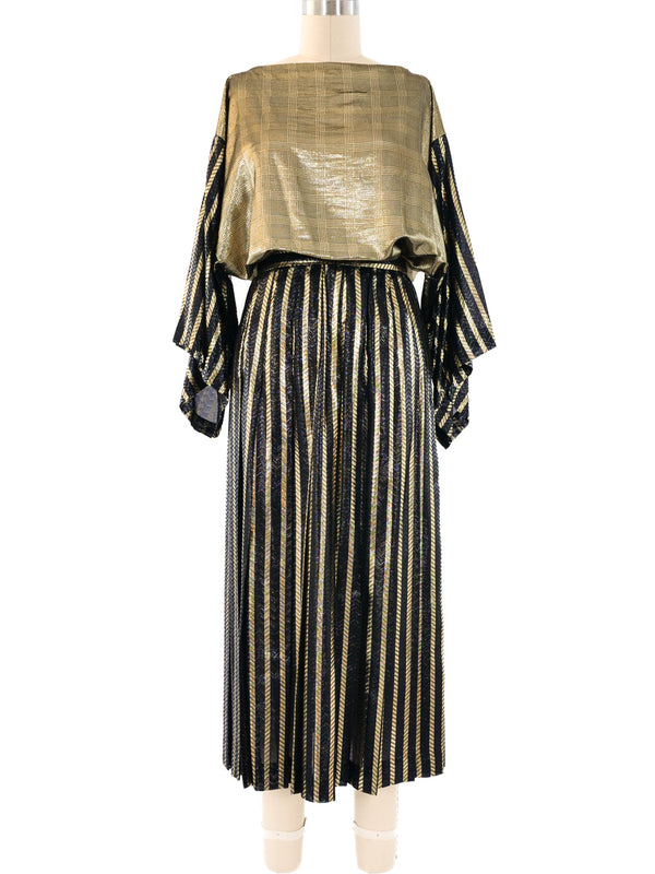 Bill Blass Metallic Gold Skirt Ensemble Suit arcadeshops.com