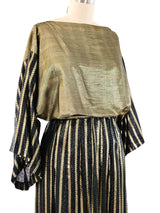 Bill Blass Metallic Gold Skirt Ensemble Suit arcadeshops.com