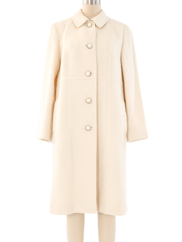 Courreges Ivory Tweed Coat Outerwear arcadeshops.com