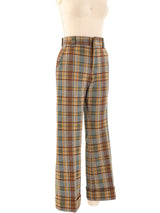 1970's Plaid Flared Trousers Bottom arcadeshops.com