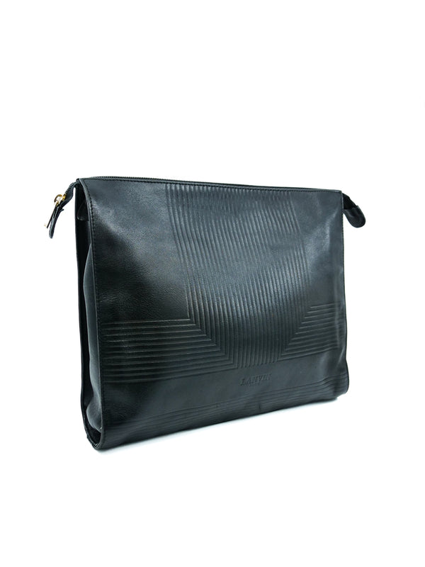 Lanvin Oversized Leather Clutch Accessory arcadeshops.com