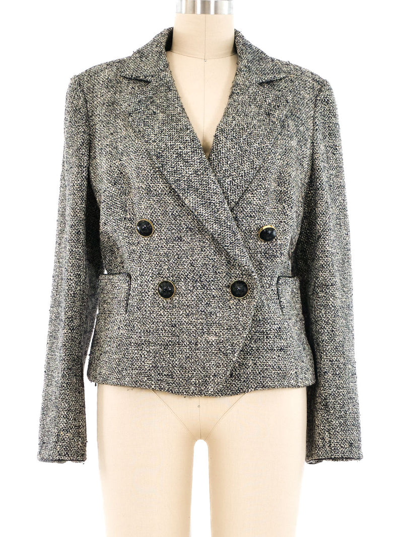 Christian Dior Couture Cropped Tweed Blazer Jacket arcadeshops.com