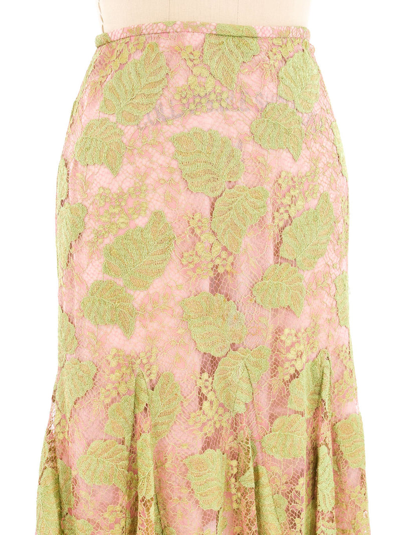 Emanuel Ungaro Pastel Lace Overlay Skirt Bottom arcadeshops.com