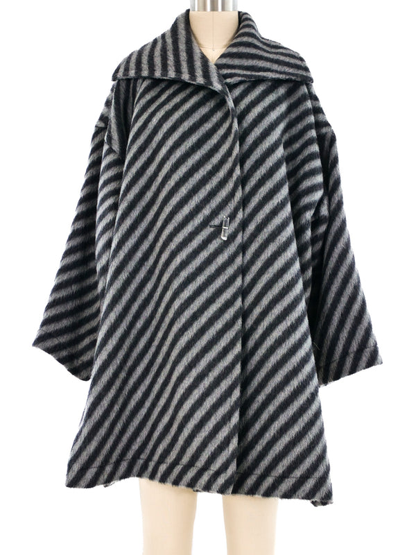 Jean Muir Striped Wool Coat Outerwear arcadeshops.com