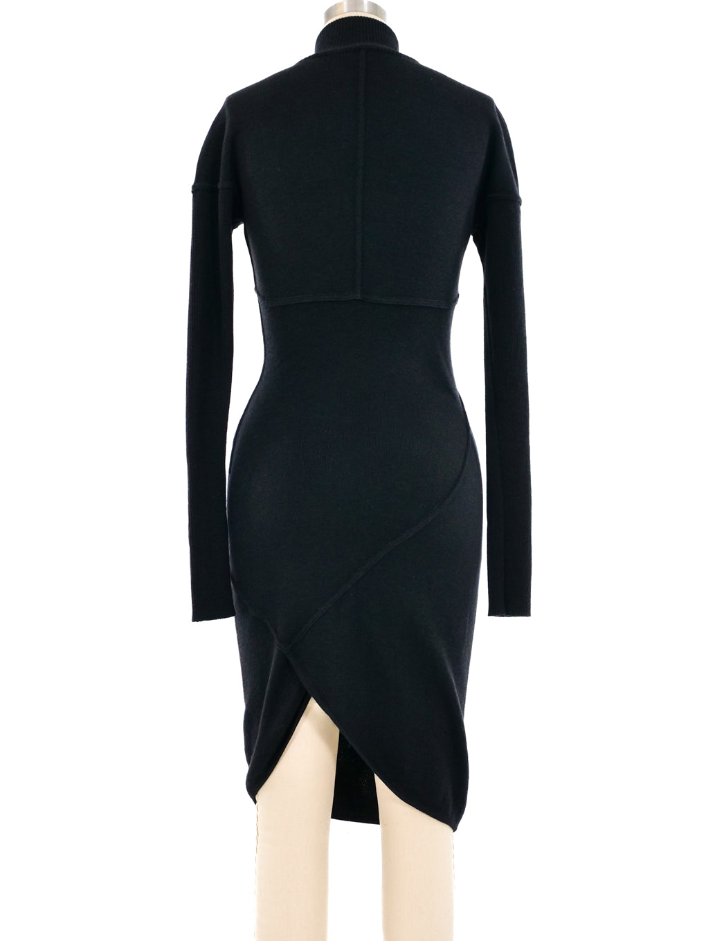 Alaia Rib Knit Quarter Zip Dress