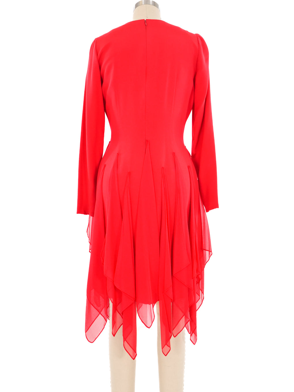 strapless open back dress Small Bill Blass 1970s Red Wool Zip Front Dress – Style & Salvage