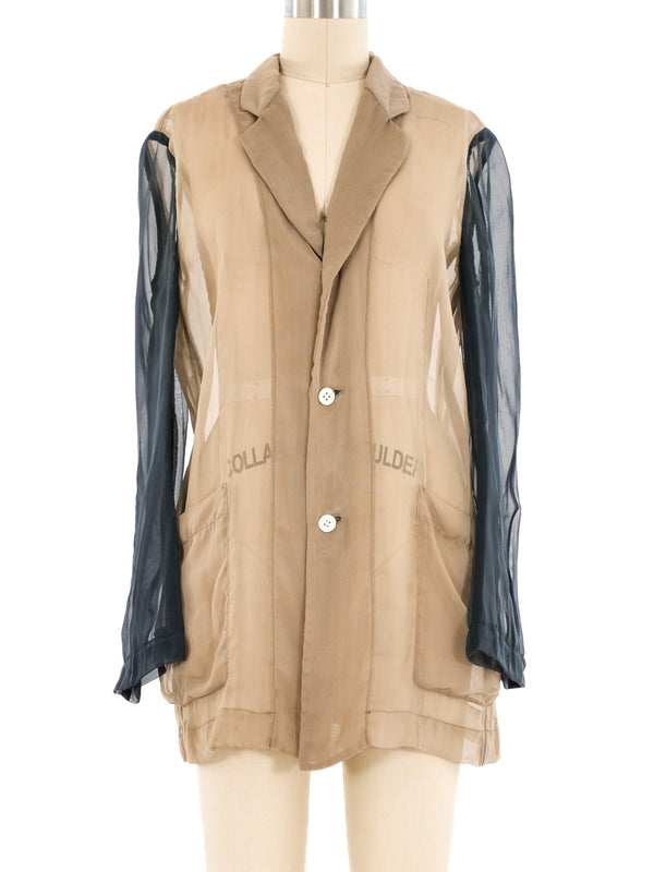 Comme des Garcons Colorblock Sheer Blazer Jacket arcadeshops.com