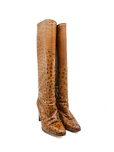 Cognac Heeled Knee High Leather Boots, 38 Accessory arcadeshops.com