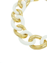 Givenchy Ivory and Goldtone Chain Collar Necklace Jewelry arcadeshops.com