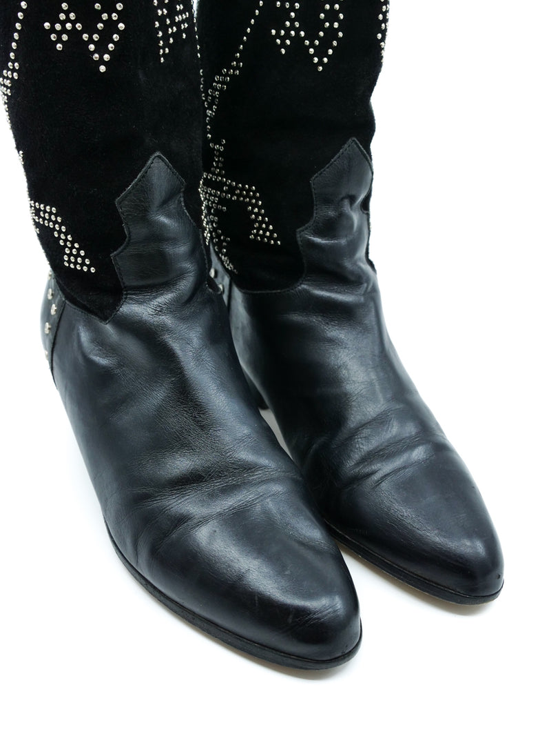Studded Leather Western Boots, 8 Accessory arcadeshops.com