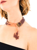 Coppola e Toppo Fringed Glass Bead Collar Necklace Jewelry arcadeshops.com
