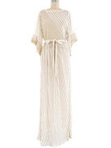 Albert Nipon Metallic Striped Maxi Dress Dress arcadeshops.com