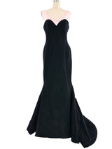 Oscar de la Renta Bow Back Dress with Train Dress arcadeshops.com