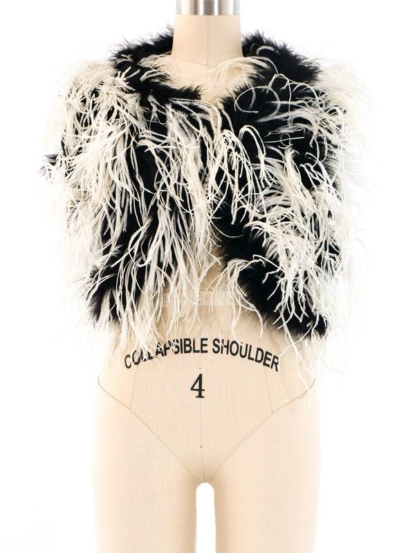 1950's Ostrich Feather Capelet Jacket arcadeshops.com