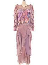 Purple Chiffon Bead and Sequin Accented Layered Dress Dress arcadeshops.com