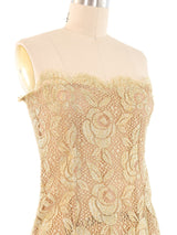 Metallic Lace Mini Dress Dress arcadeshops.com
