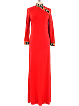 Cheongsam Jersey Maxi Dress Dress arcadeshops.com