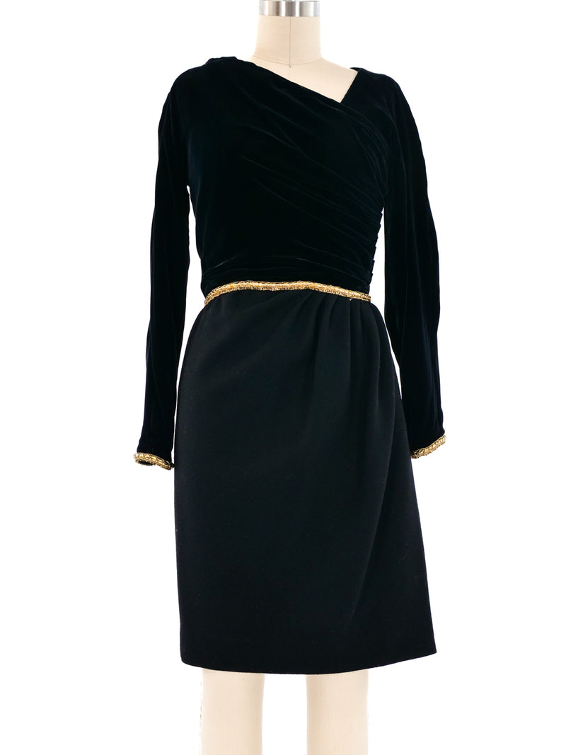 Oscar de la Renta Ruched Velvet Dress Dress arcadeshops.com